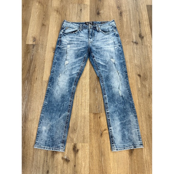 Salvage Supply Co. Other - Salvage Mayhem Straight Leg Distressed Jeans Mens 36x32 Blue Buckle SLVG